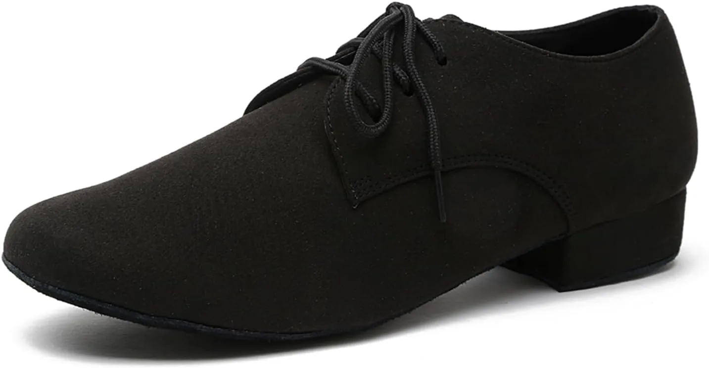 Mens Ballroom Dance Shoes for Latin Salsa Tango with Standard Block Low Heel