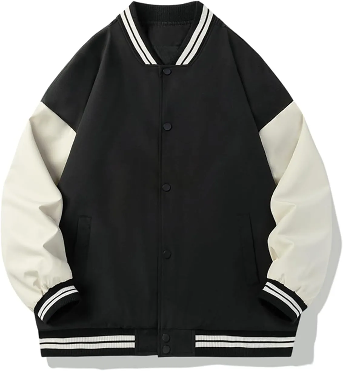 Men's Bomber Jacket Lightweight Casual Fashion Spring Fall Windbreaker Zip Up Coat with Pocket