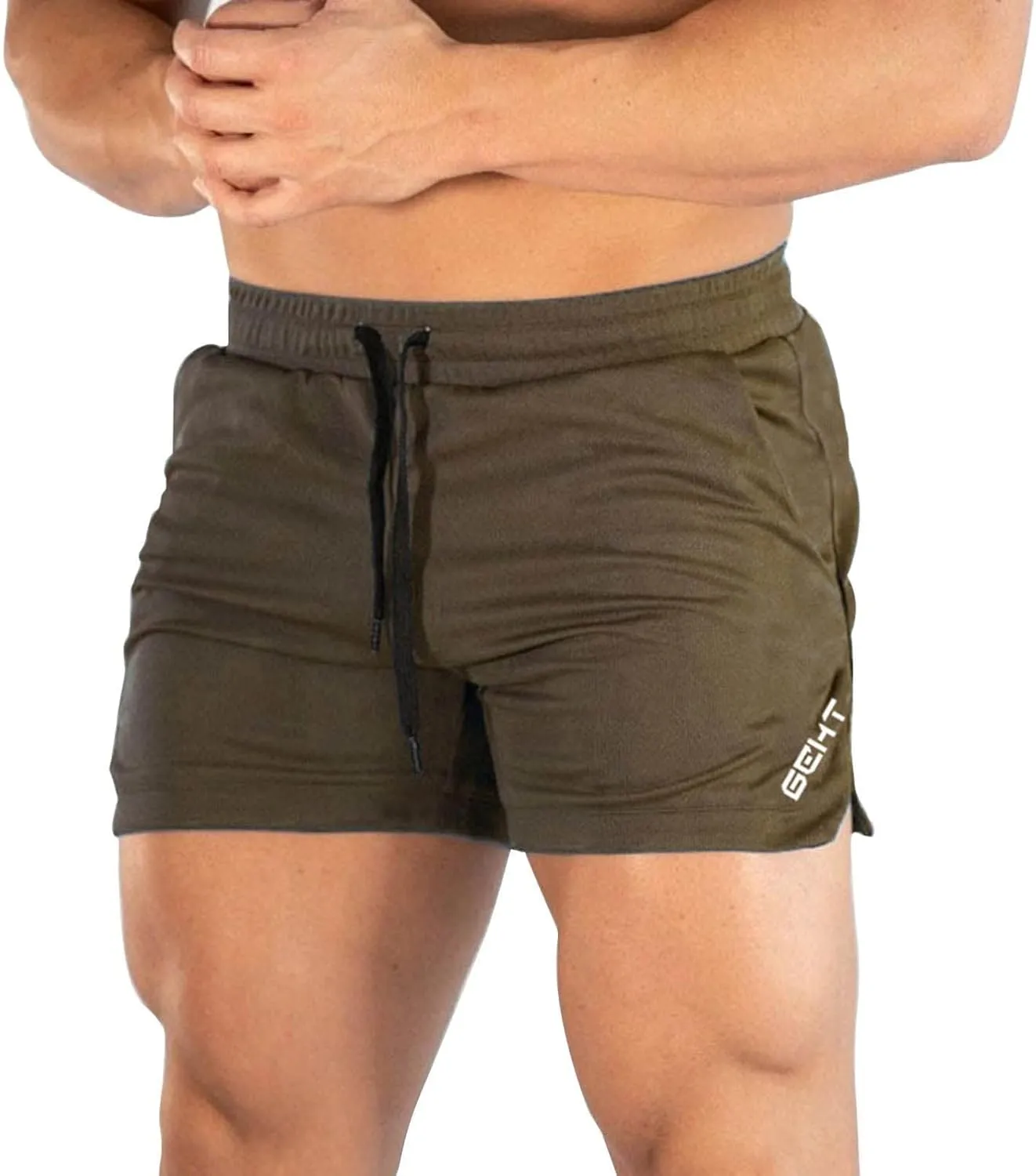 Mens Gym Workout Shorts 5" Inseam Quick Dry Lightweight Slim Fit SweatShorts Active Weightlifting Squatting Elastic Pants