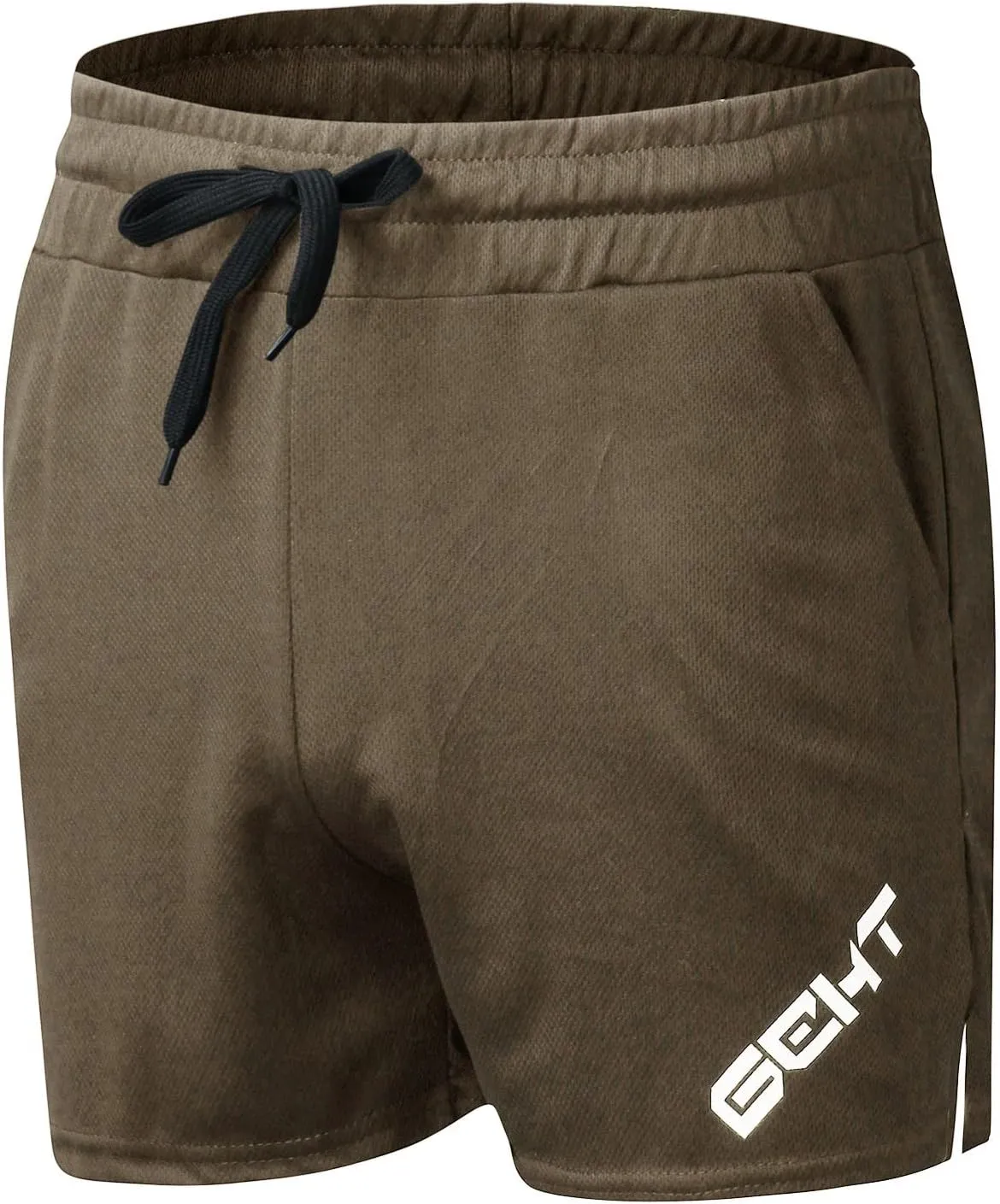 Mens Gym Workout Shorts 5" Inseam Quick Dry Lightweight Slim Fit SweatShorts Active Weightlifting Squatting Elastic Pants
