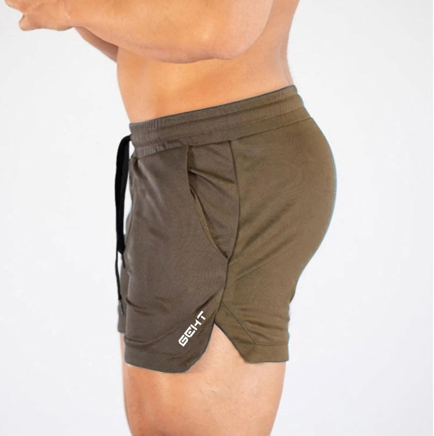 Mens Gym Workout Shorts 5" Inseam Quick Dry Lightweight Slim Fit SweatShorts Active Weightlifting Squatting Elastic Pants