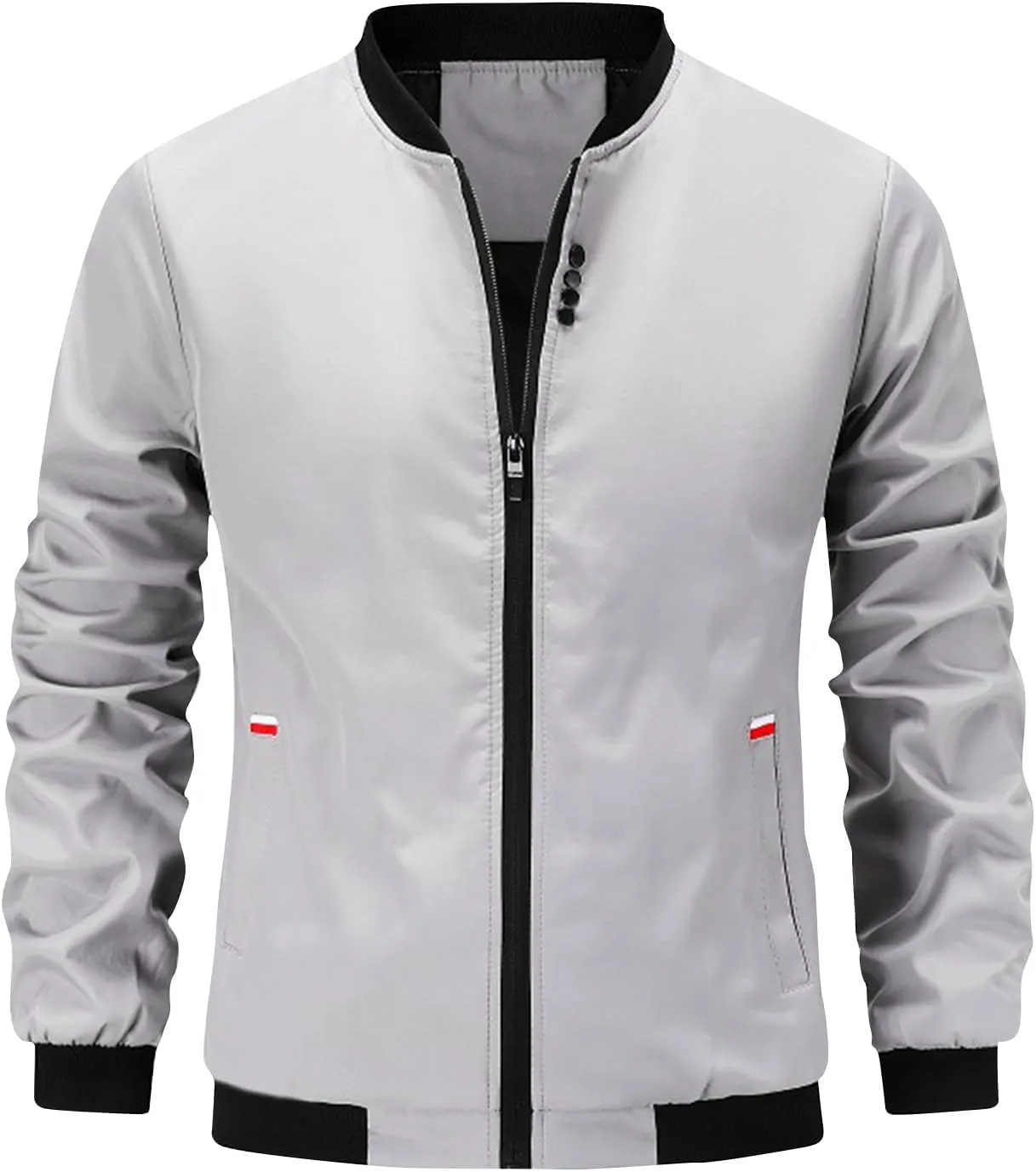 Mens Lightweight Jacket Casual Spring Fall Windbreaker Bomber Zip Coat Water Resistant Warm Winter Coats With Pocket