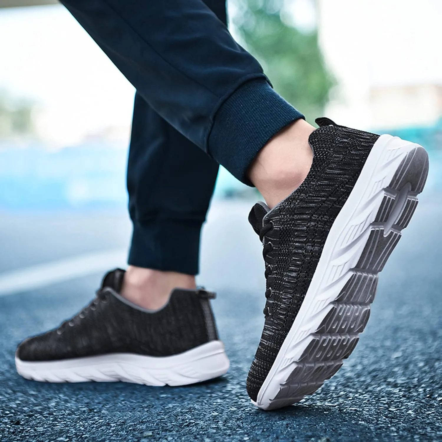 Mens Workout Shoes Running Walking Tennis Shoes for Men Non Slip Light Gym Trainng Shoes Casual Sneaker Comfortable Mesh Athletic Sport Shoes