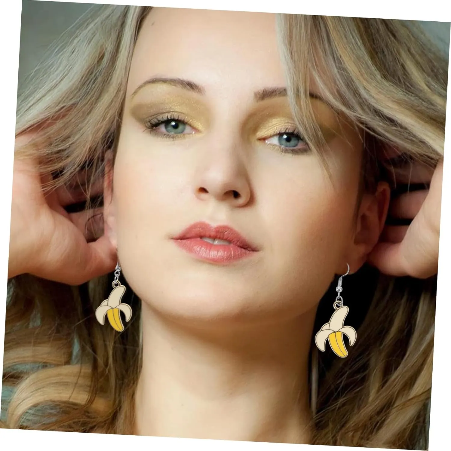 MERRYHAPY 2Pairs Banana Dangle Earrings Earrings Cute Banana Themed Jewelry for Women and Girls Fun Ear Accessories for Everyday Wear and Special Occasions