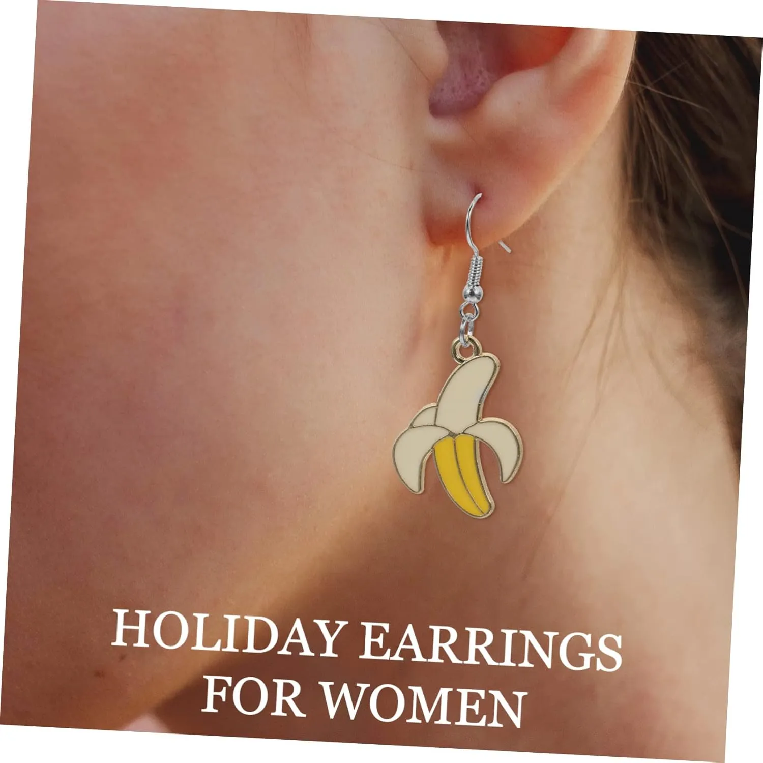 MERRYHAPY 2Pairs Banana Dangle Earrings Earrings Cute Banana Themed Jewelry for Women and Girls Fun Ear Accessories for Everyday Wear and Special Occasions