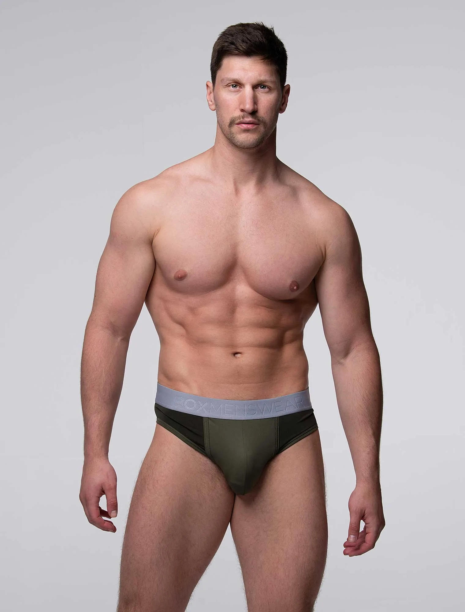Mesh Panel Briefs - Chteau Green