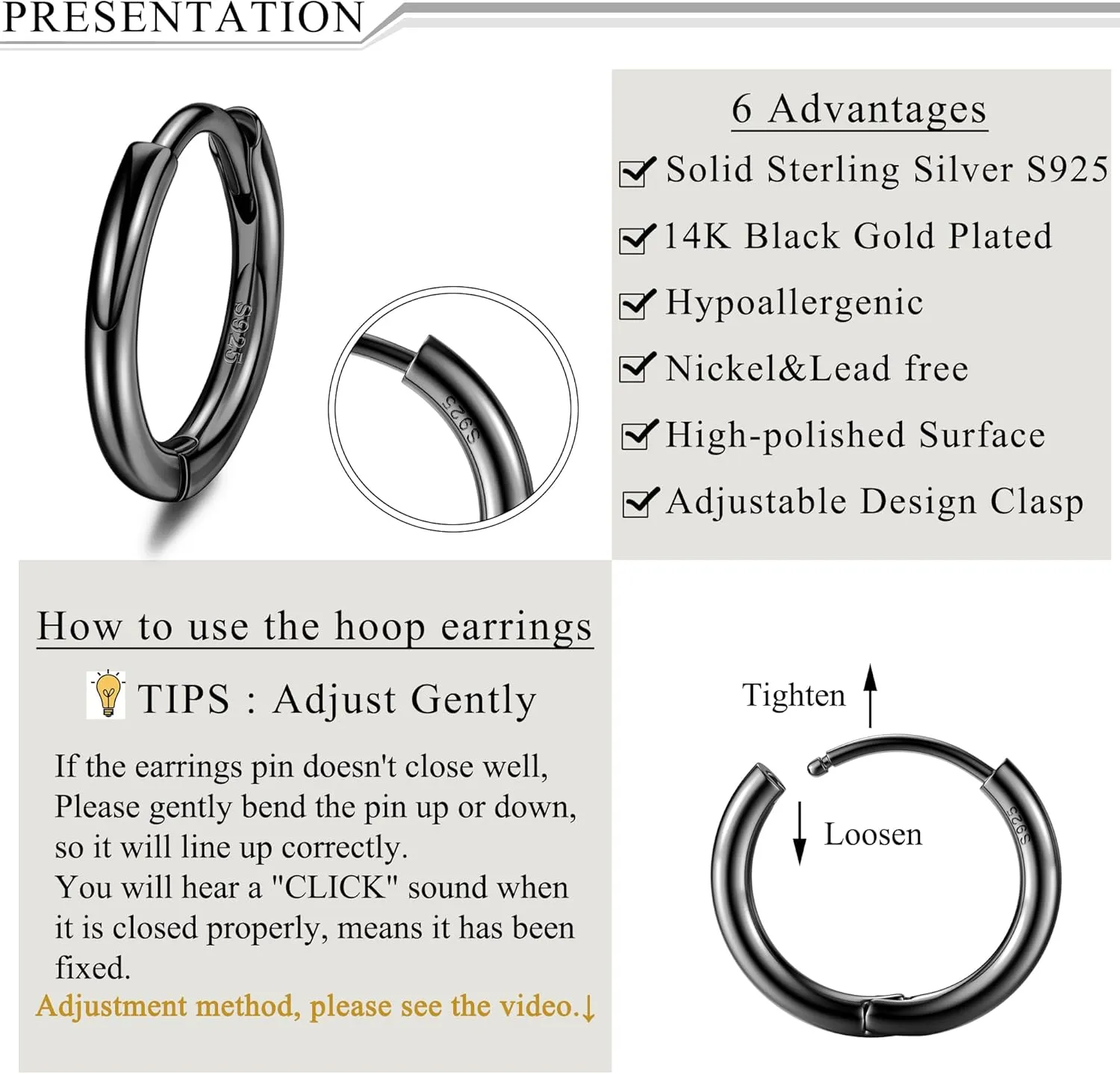 MILACOLATO 925 Sterling Silver Small Hoop Earring for Women Men 14K Gold Plated Huggie Hoop Earrings Hypoallergenic Cartilage Helix Piercing Sleeper Hoop Earrings for Sensitive Ears 8mm/10mm/12mm