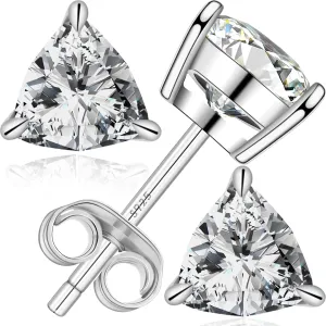 Moissanite Stud Earrings D Color VVS1 Clear Moissanite Earrings 18K Gold Plated 925 Sterling Silver Friction Base Hypoallergenic Earrings for Men Women