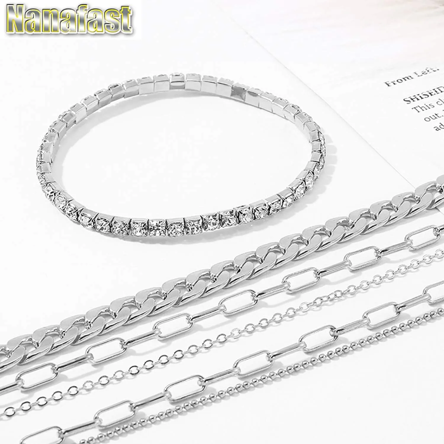 Nanafast 4-6PCS Ankle Bracelets Set for Women Gold Boho Beach Anklet Chain Adjustable Foot Jewelry for Women Extremely Simple Style
