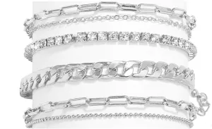 Nanafast 4-6PCS Ankle Bracelets Set for Women Gold Boho Beach Anklet Chain Adjustable Foot Jewelry for Women Extremely Simple Style