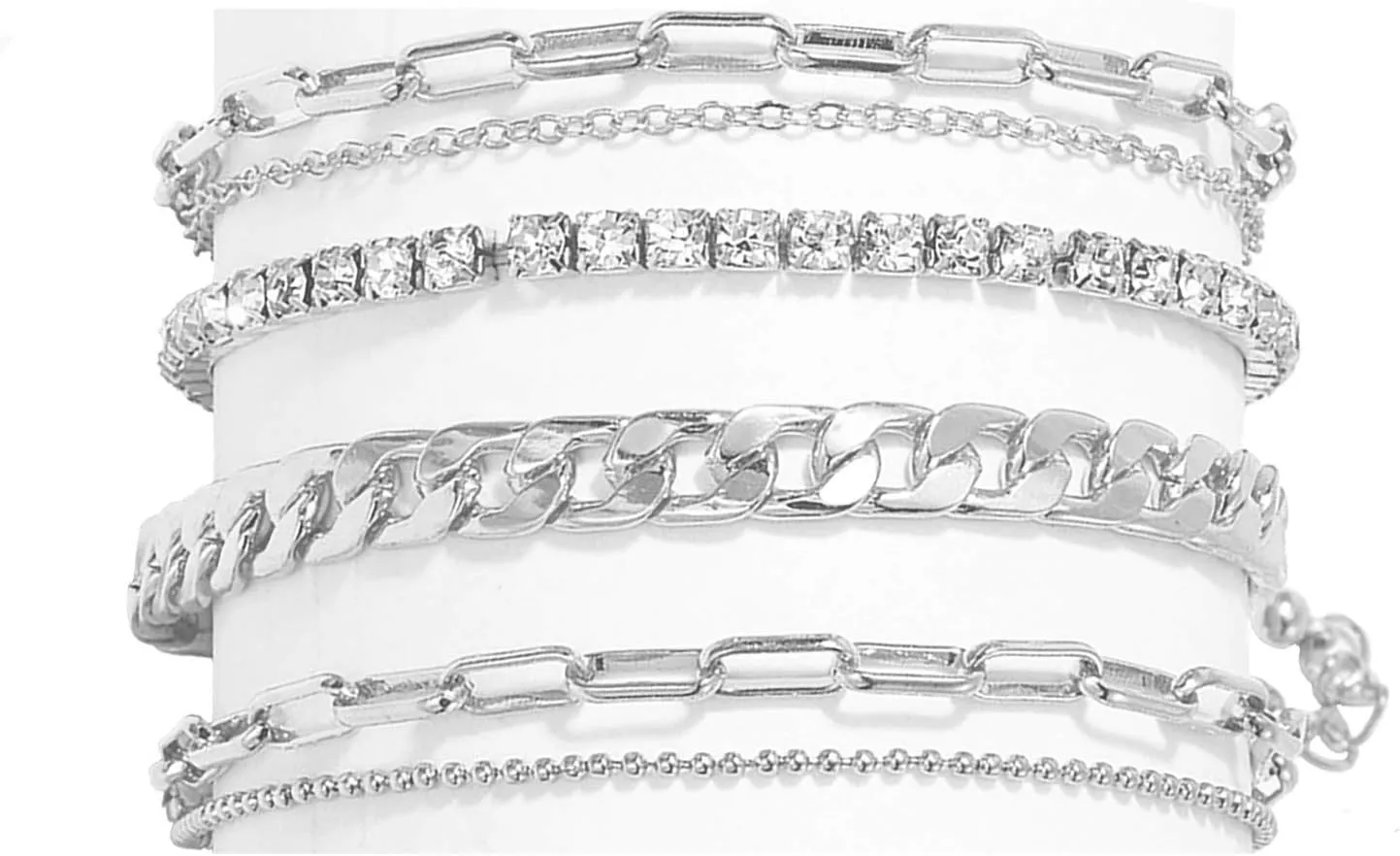 Nanafast 4-6PCS Ankle Bracelets Set for Women Gold Boho Beach Anklet Chain Adjustable Foot Jewelry for Women Extremely Simple Style