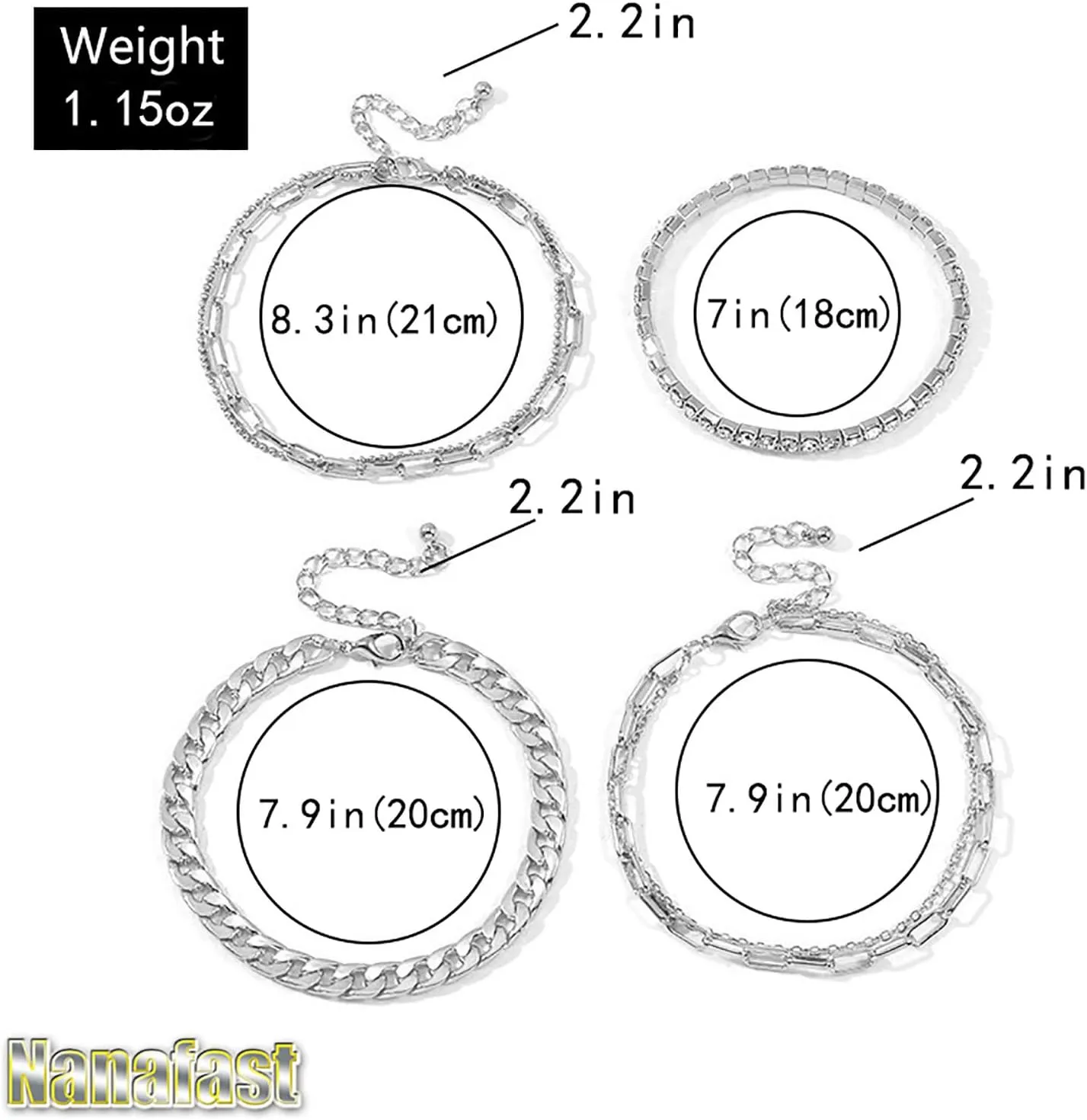 Nanafast 4-6PCS Ankle Bracelets Set for Women Gold Boho Beach Anklet Chain Adjustable Foot Jewelry for Women Extremely Simple Style