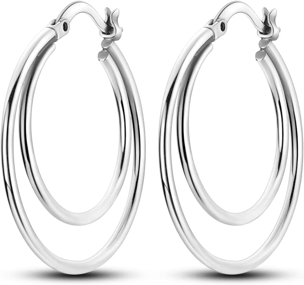 NARMO 925 Sterling Silver Hoop Earrings for Women Hypoallergenic Lightweight Simple Huggie Hoop Earrings Twisted Hoop Earrings Colorful Cubic Zirconia Hoop Earrings Rainbow Hoop Earrings