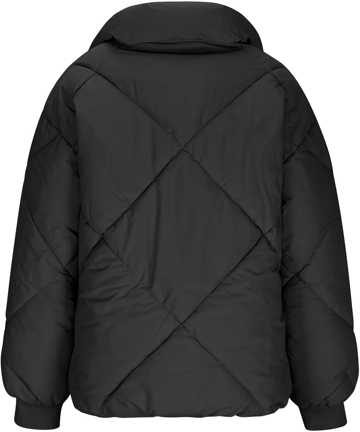 NATHGAM Lightweight Cropped Puffer Jacket Women Winter Warm Short Quilted Down Jacket Oversized Stand Collar Bubble Outerwear