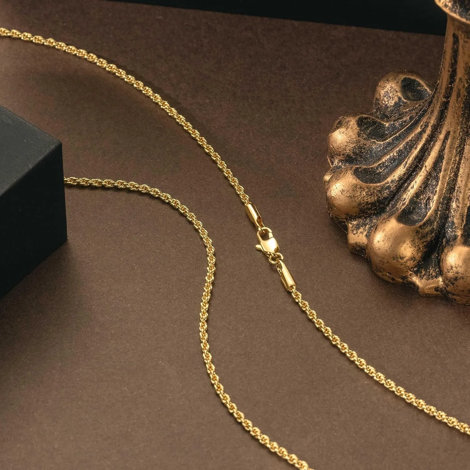 Necklace 14k Gold Chain for Women 2mm Rope Gold Chain Necklace Womens Men Non-Tarnish & Dainty Necklaces for Women Men All Lengths 16-26 Inches