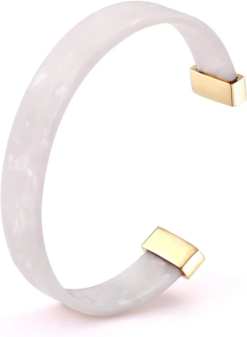Open Cuff Bracelet Statement Acrylic Resin Lucite Cuff Bracelet Minimalist Tortoise Shell Bangles Bracelet Adjustable Lightweight Bangle