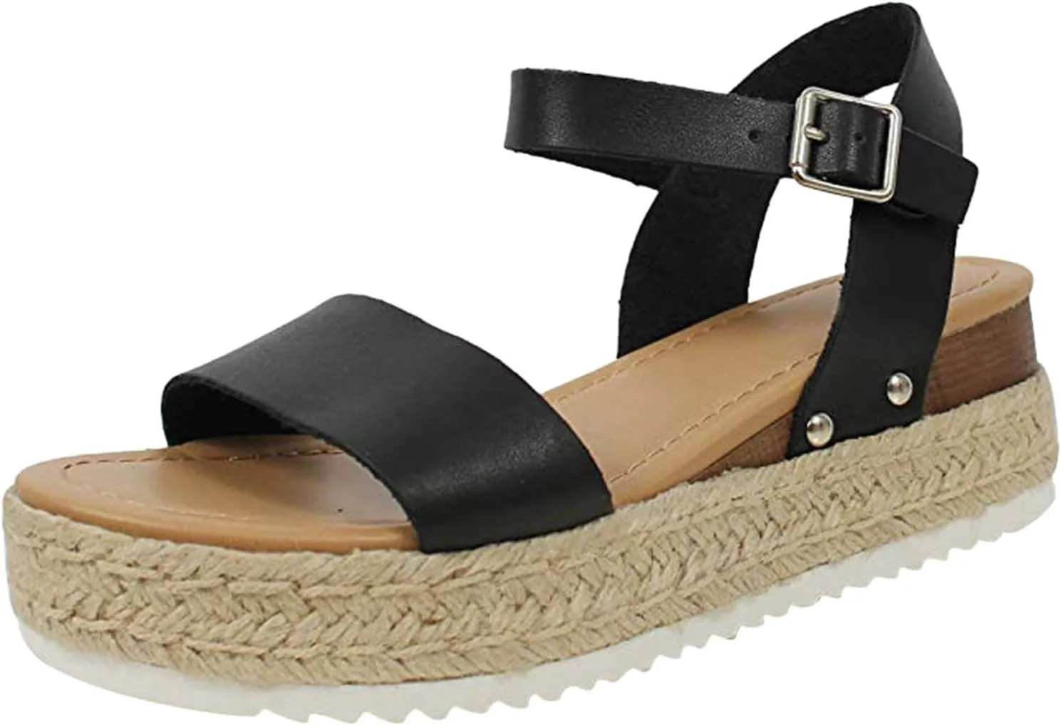 Open Toe Closed Toe Buckle Ankle Strap Espadrilles Flatform Wedge Casual Sandal Dressy Vacation Shoes Flat Sandals Closed Platform 2025 Heel Anti Slip Summer Adjustable Wedges
