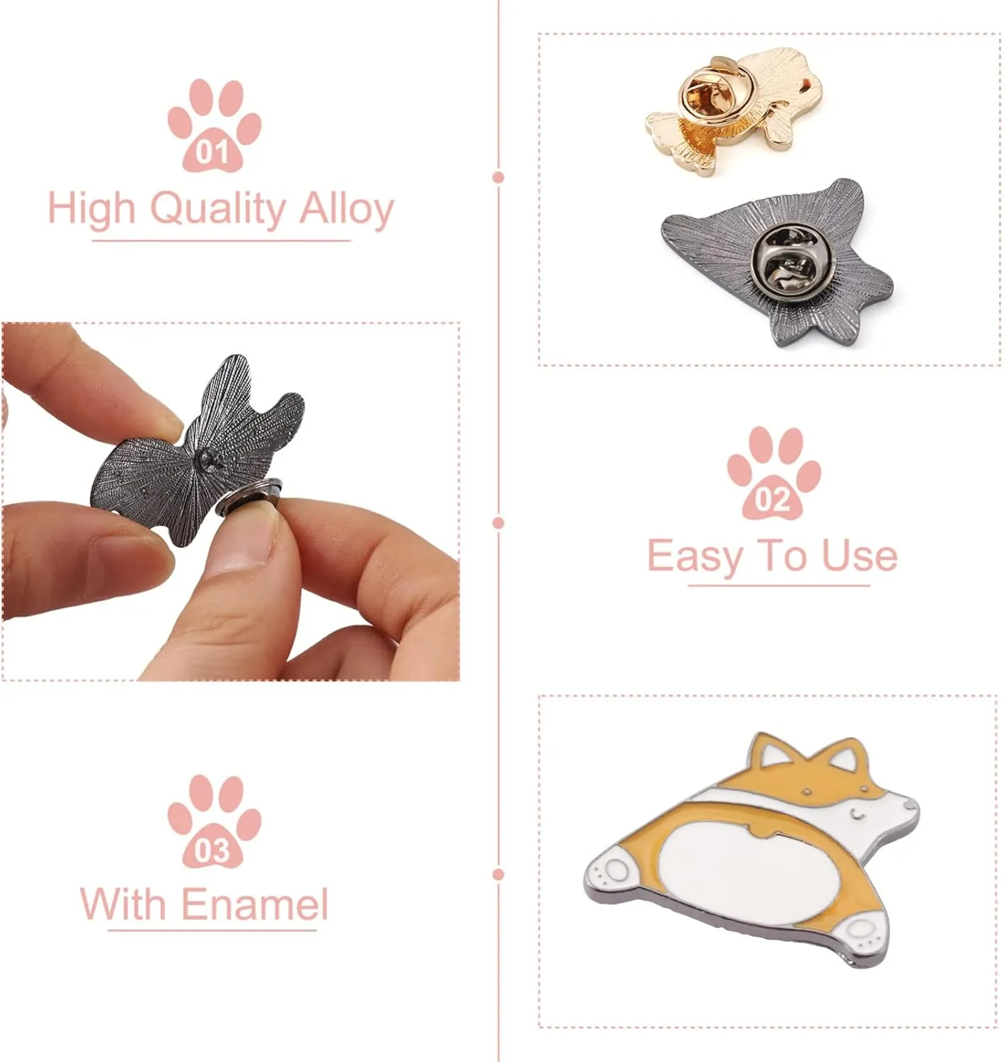 Pandahall Various Theme Alloy Enamel Brooches Lapel Brooch Enamel Pin Set