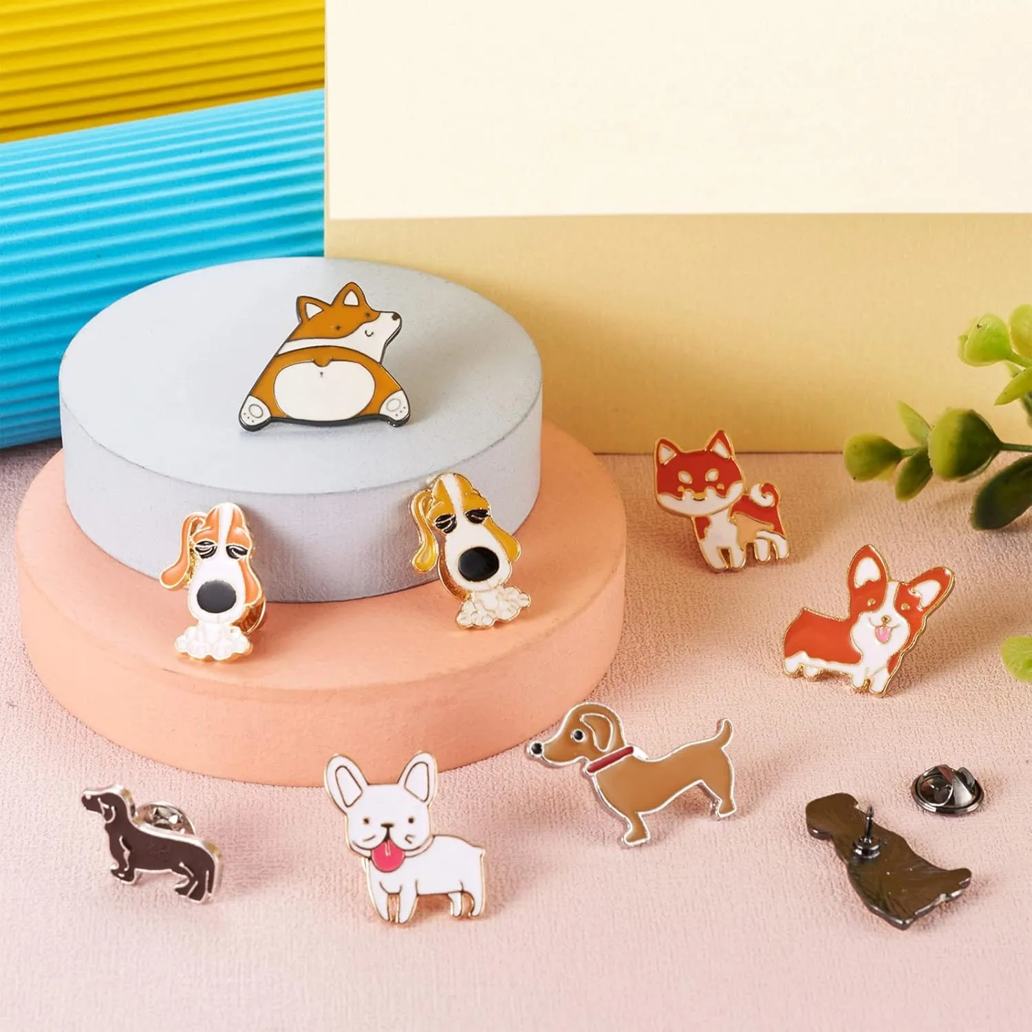 Pandahall Various Theme Alloy Enamel Brooches Lapel Brooch Enamel Pin Set