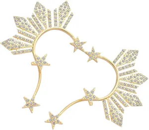 PartyKindom Elegant Star Ear Cuff Non Piercing Gold Ear Cuffs for Parties Weddings