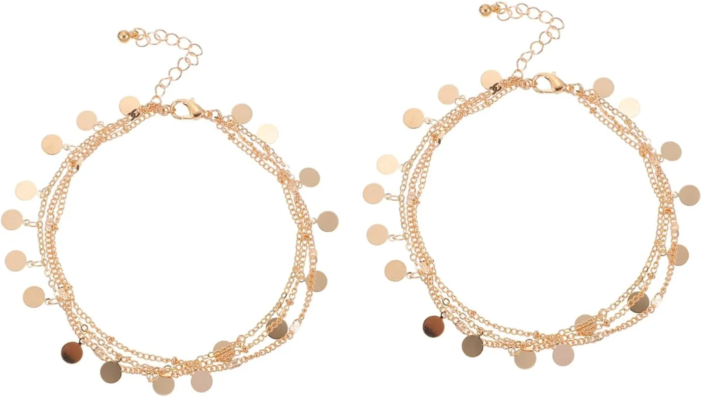 PartyKindom Stylish Foot Jewelry Women Alloy Foot Chains Fashion Unique Beach Anklet Set for Ladies