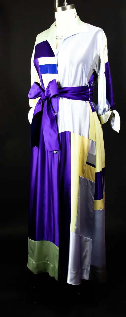 Patchwork Silk Charmuese Robe