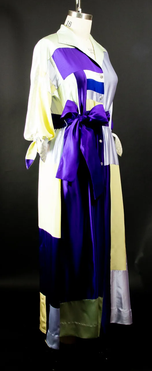 Patchwork Silk Charmuese Robe