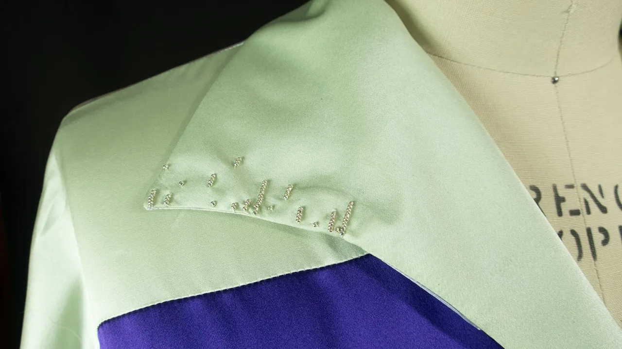 Patchwork Silk Charmuese Robe