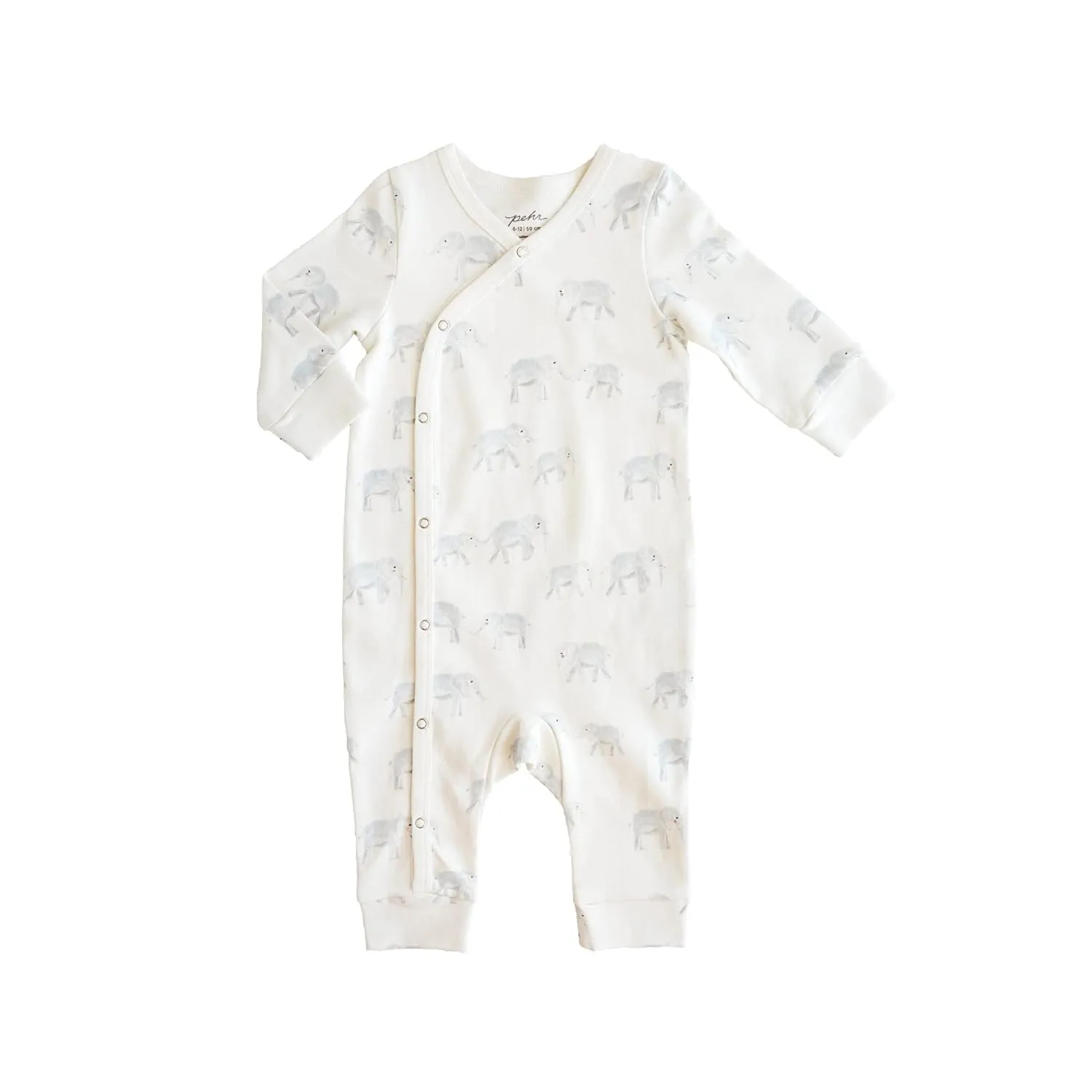PEHR Kimono Romper Elephant / 6-12 mos., Deep Sea