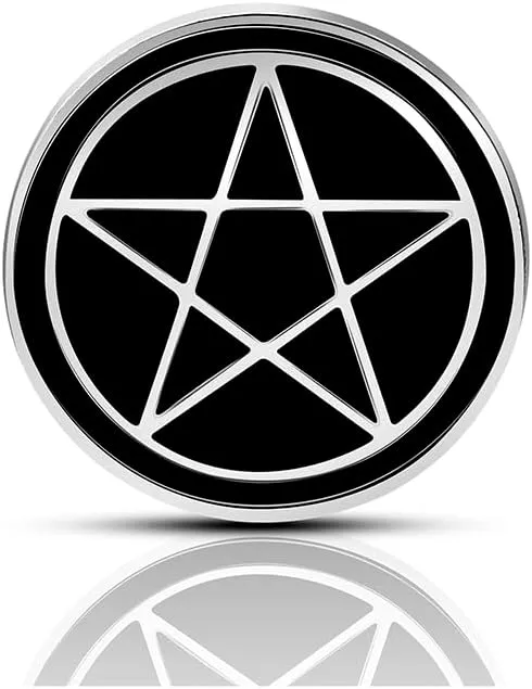 Pentagram Brooch Artist Shiny Jewelry Art Student Graduation Souvenir Brooch Drip Oil Painted Enamel Pin Suitable for Hat Jacket Canvas Bag Halloween Gift