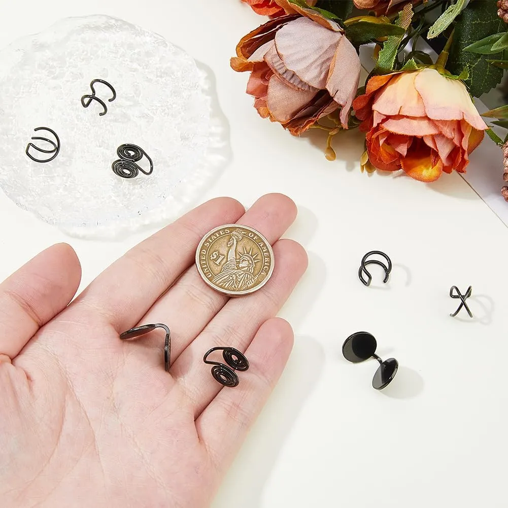 Pressure Earrings for Keloids Stainless Steel Non-Pierced Earrings Cuff Earrings Spiral Compression Earrings Adjustable Clip Earrings for Women Men Ladies