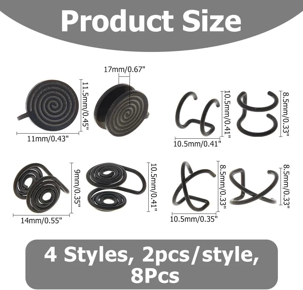 Pressure Earrings for Keloids Stainless Steel Non-Pierced Earrings Cuff Earrings Spiral Compression Earrings Adjustable Clip Earrings for Women Men Ladies