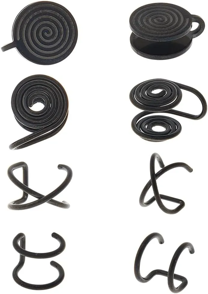 Pressure Earrings for Keloids Stainless Steel Non-Pierced Earrings Cuff Earrings Spiral Compression Earrings Adjustable Clip Earrings for Women Men Ladies