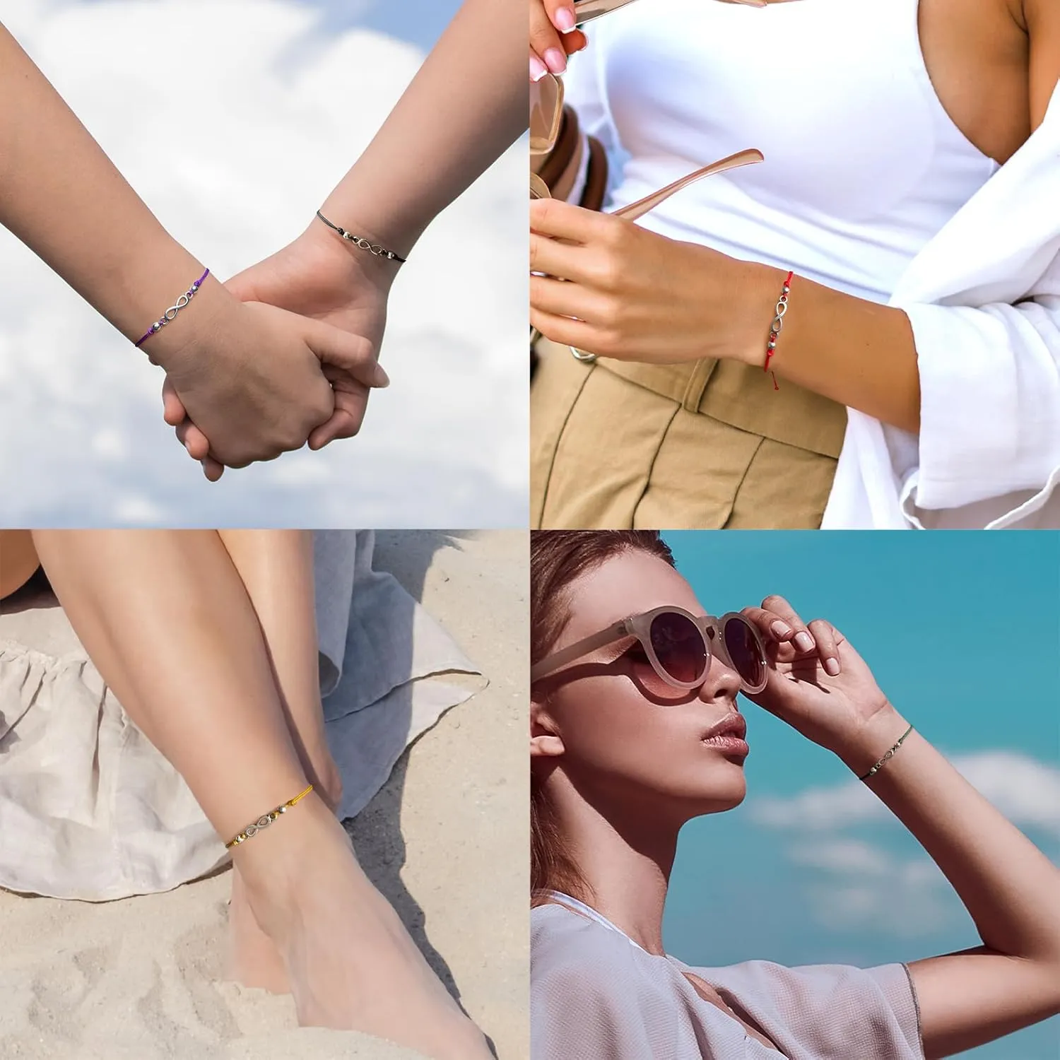 Raicegs 12PCS Friendship String Bracelets for Teen Women Man Boho Surfer Beach Bracelets Anklets Set Handmade Bracelets Bulk Jewelry for Women Man