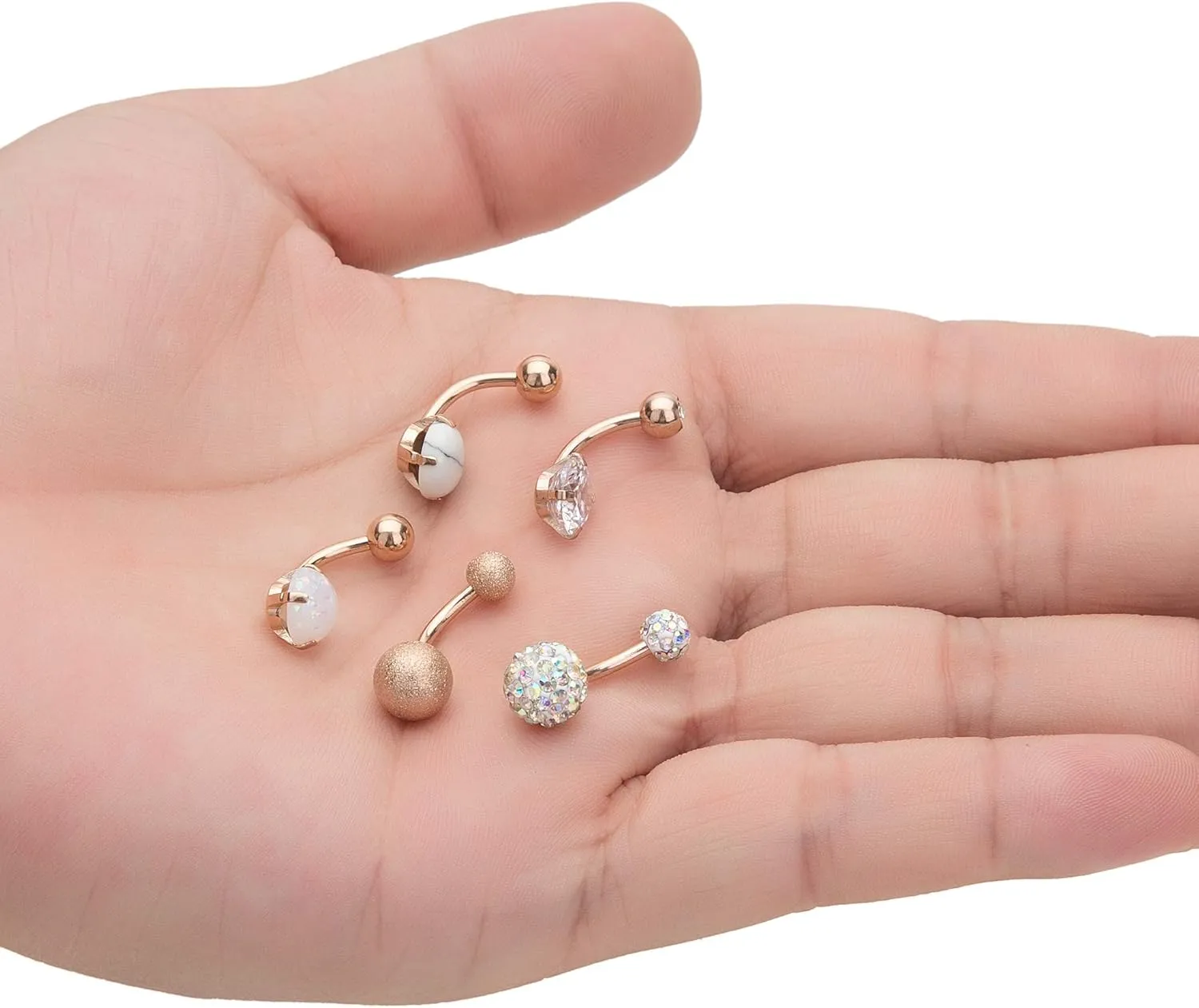 REVOLIA 14G Stainless Steel Belly Button Rings for Women Navel Rings CZ Body Piercing