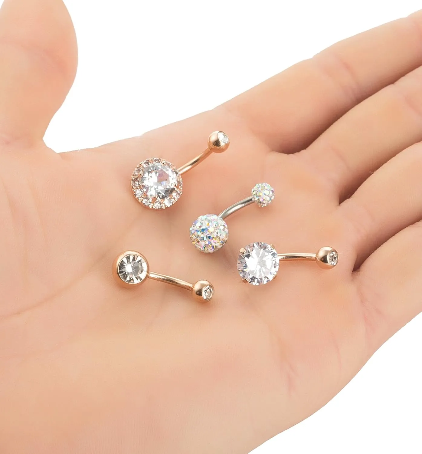 REVOLIA 14G Stainless Steel Belly Button Rings for Women Navel Rings CZ Body Piercing
