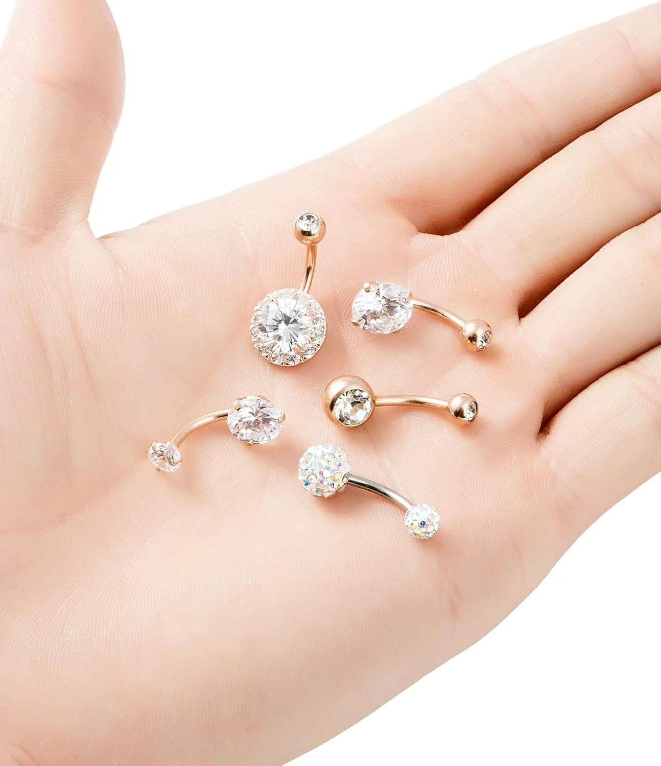 REVOLIA 14G Stainless Steel Belly Button Rings for Women Navel Rings CZ Body Piercing