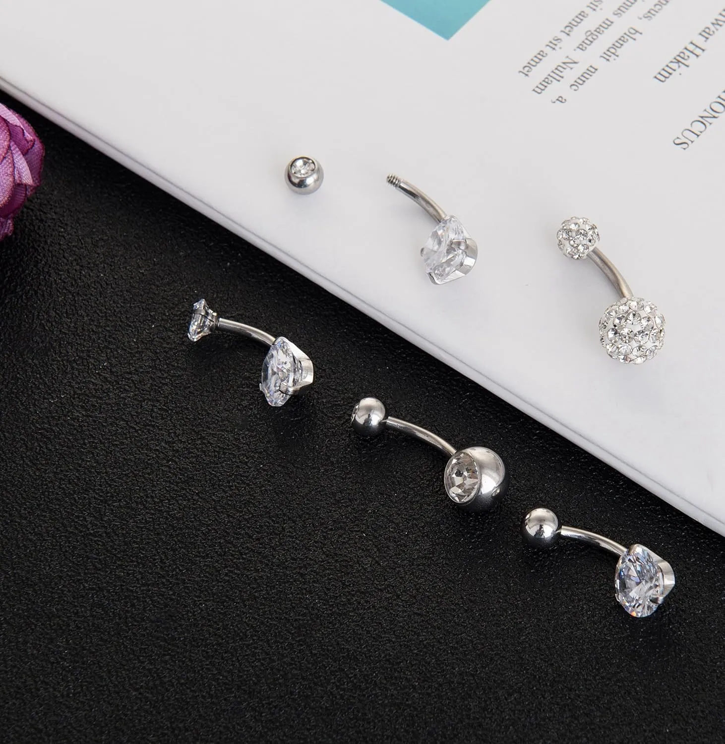 REVOLIA 14G Stainless Steel Belly Button Rings for Women Navel Rings CZ Body Piercing