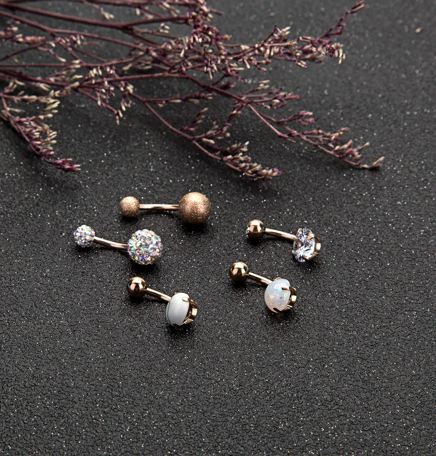 REVOLIA 14G Stainless Steel Belly Button Rings for Women Navel Rings CZ Body Piercing