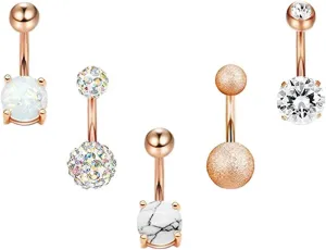REVOLIA 14G Stainless Steel Belly Button Rings for Women Navel Rings CZ Body Piercing