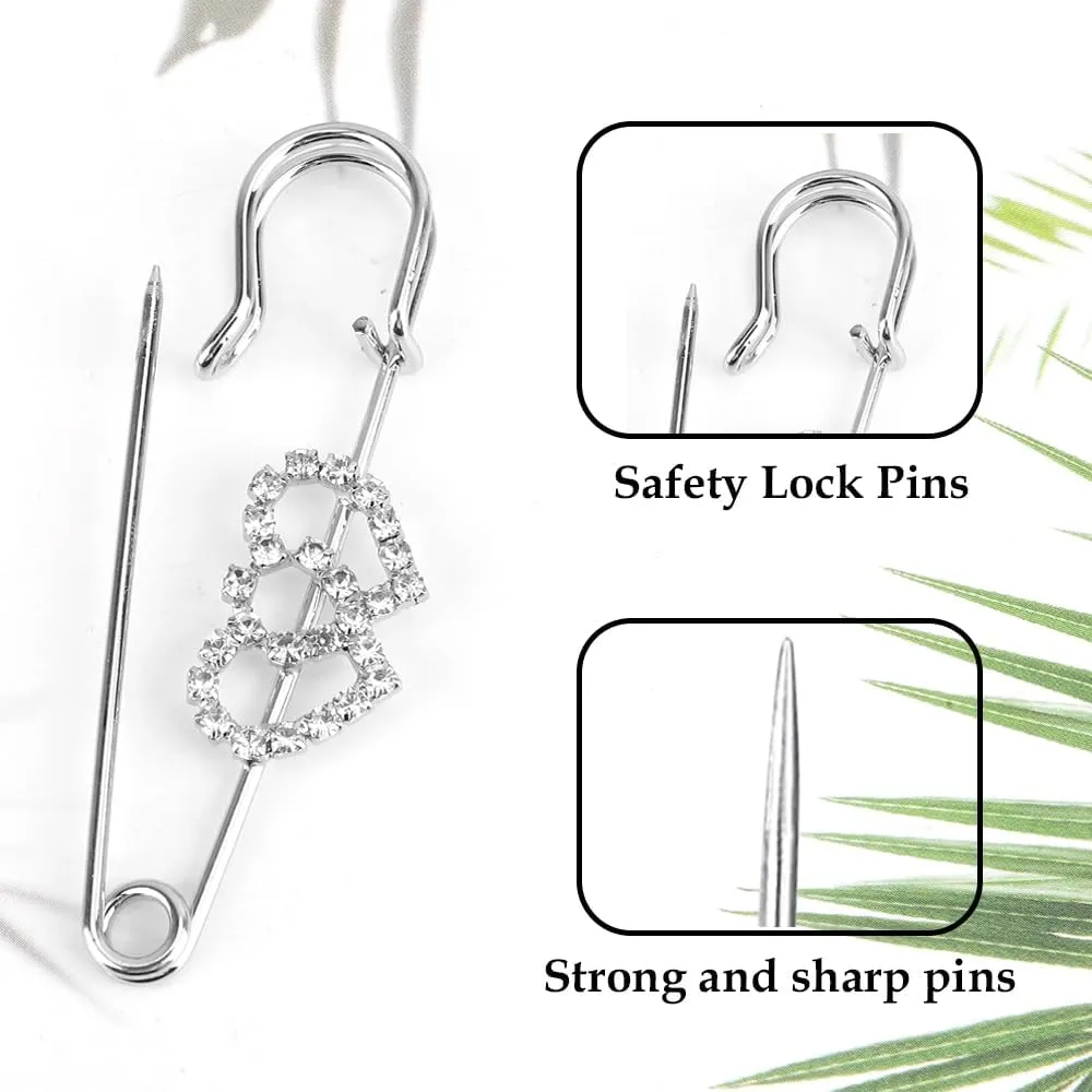 Rhinestone Brooch Pins,Safety Pins for Clothes,Brooch Pins for Women,Pins for Bags,Decorative Pins