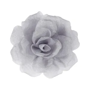 Rose Flower Brooches and Clips for Women | Light Gray Brooches with Hair Clip | Lapel and Hat Pins, 3.1 Inches