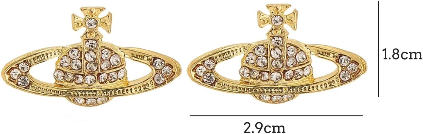 Saturn Earrings,Saturn Planet Earring,Aesthetic Earring for Women,Cubic Zirconia Saturn Planet Studs Earring,Space Earrings Y2k Earrings Jewelry Gifts for Women
