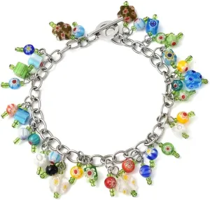 Shop LC Charm Ankle Bracelets for Women - Adjustable Murano Style Charm Bracelet - Beach Fashion Foot Jewelry Beaded Anklet in Stainless Steel Boho Christmas Mothers Day Gifts