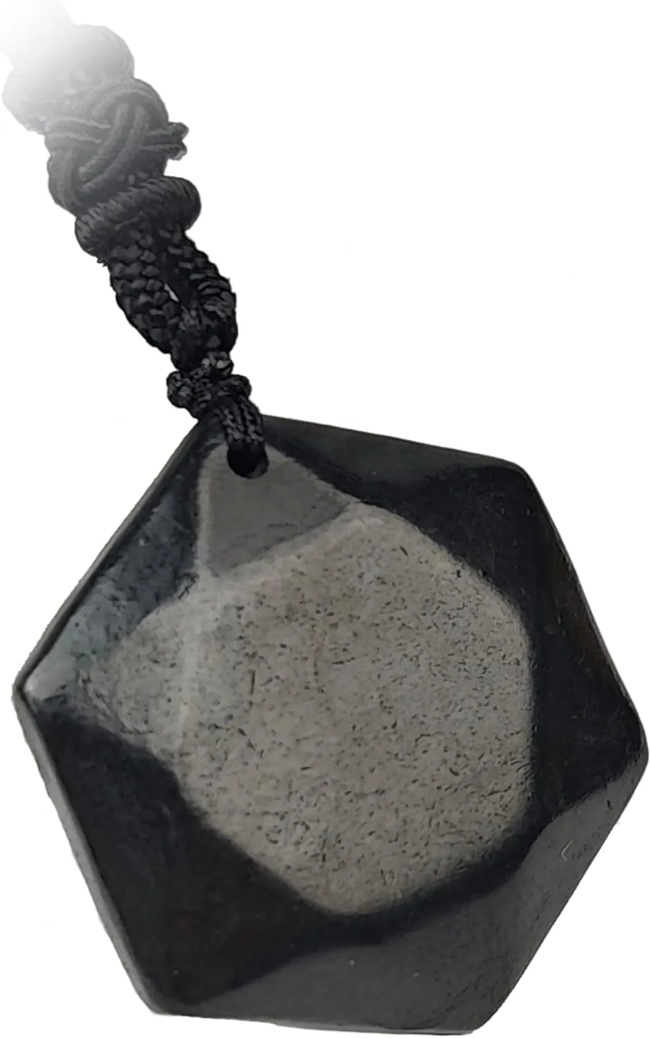 Shungite Crystal jewelry with rope natural hexagon black shungite crystal pendants