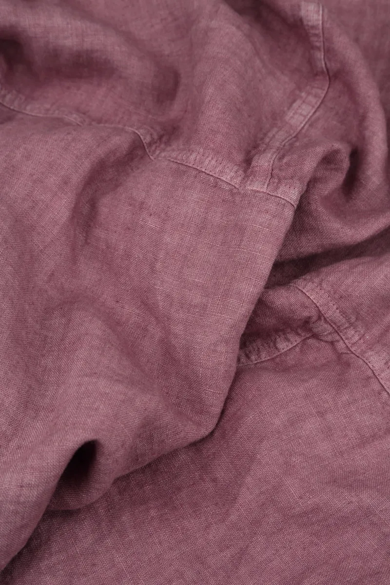 Sleeveless Off-Dye Mauve Taupe Linen Dress