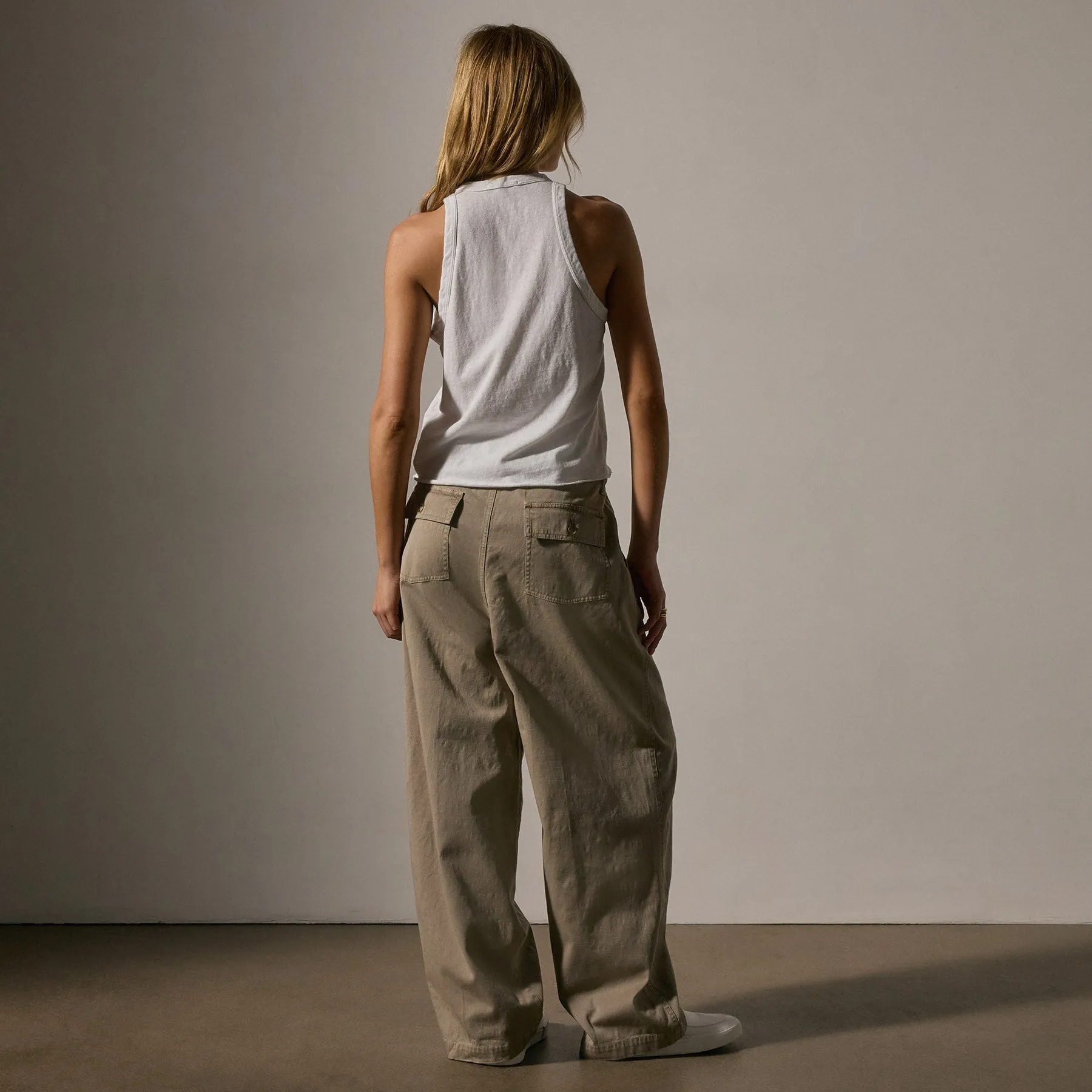 Slub Jersey Muscle Tank - White