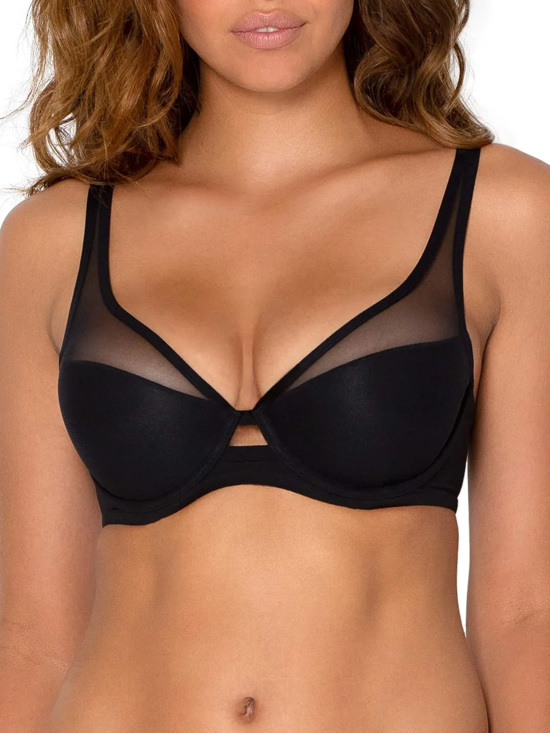 Smart & Sexy Women's Plunge Bra  Mesh Design for Alluring Lift and Comfort