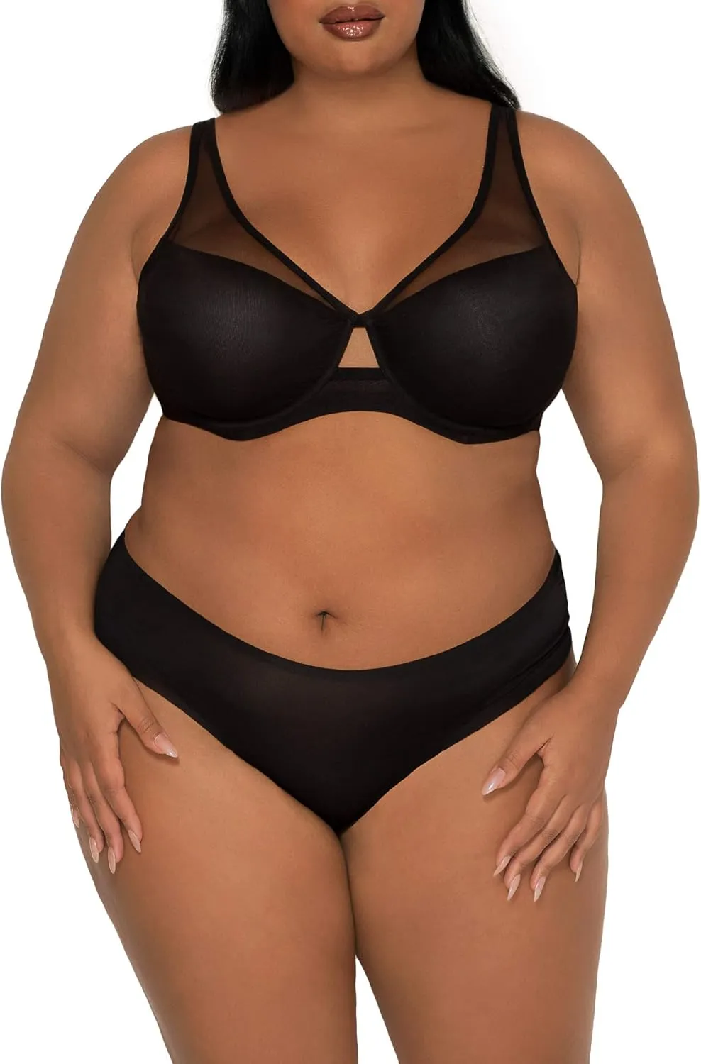 Smart & Sexy Women's Plunge Bra  Mesh Design for Alluring Lift and Comfort