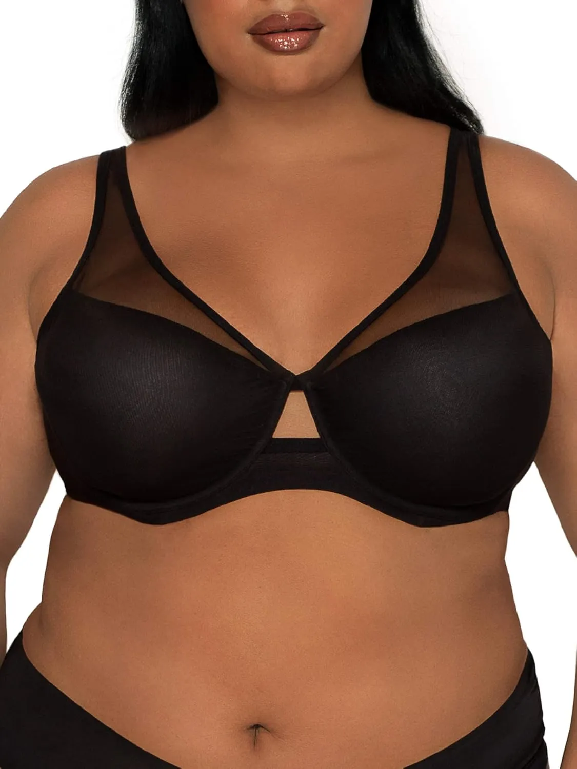 Smart & Sexy Women's Plunge Bra  Mesh Design for Alluring Lift and Comfort